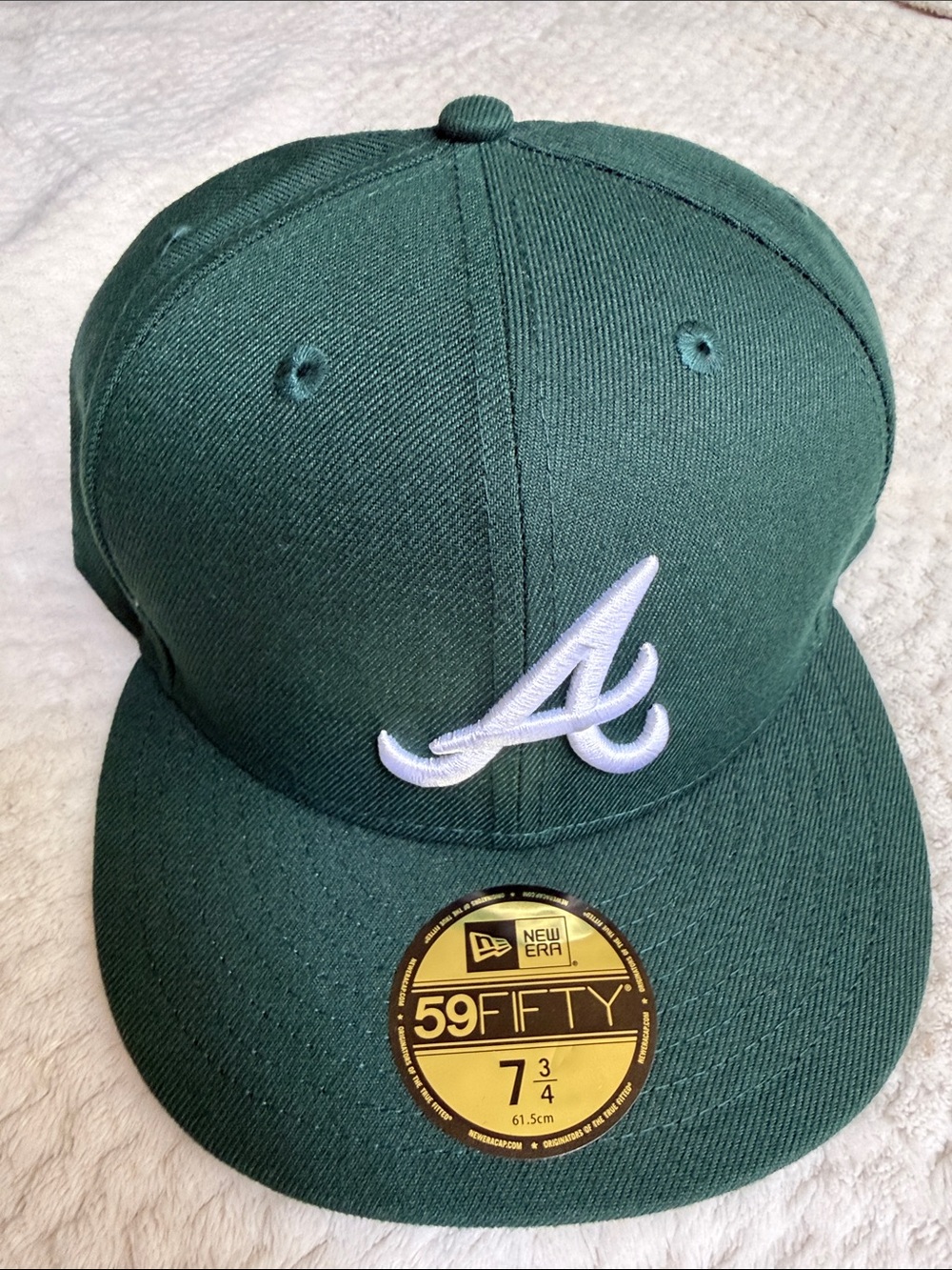 New Era Forest Green Fitted Cap with White 'A' Logo 7 3/4